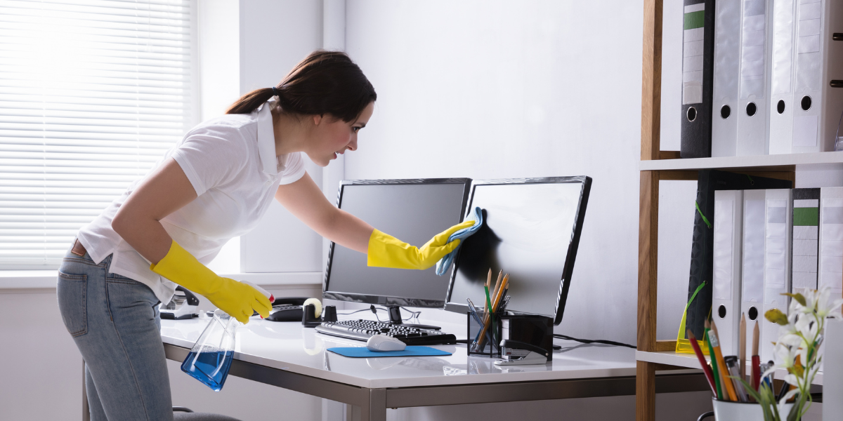 Professional and reliable office cleaning team in Brisbane, providing top-rated, trusted cleaning services in a modern office environment